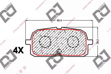 Комплект тормозных колодок DJ PARTS BP1561